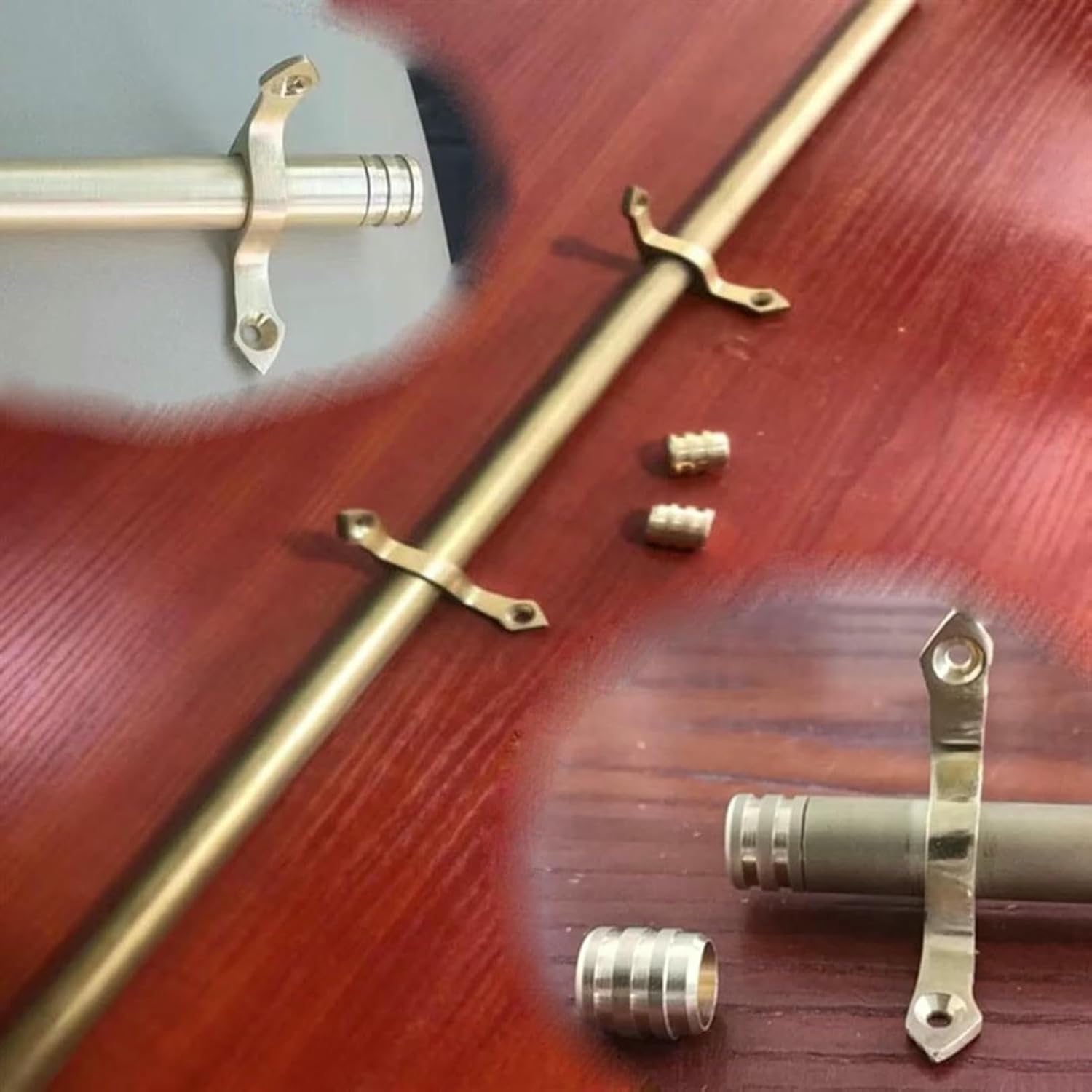 Brass Stair Rods Stair Carpet Slider Rods for Home Stair Decor, Brass Non Slip Stair Carpet Rods, Tubular Carpet Rods for Carpet Runners