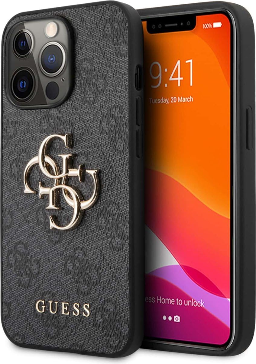 Guess GUHCP13X4GMGGR - Custodia per iPhone 13 PRO Max 6,7", con Logo Big Metal