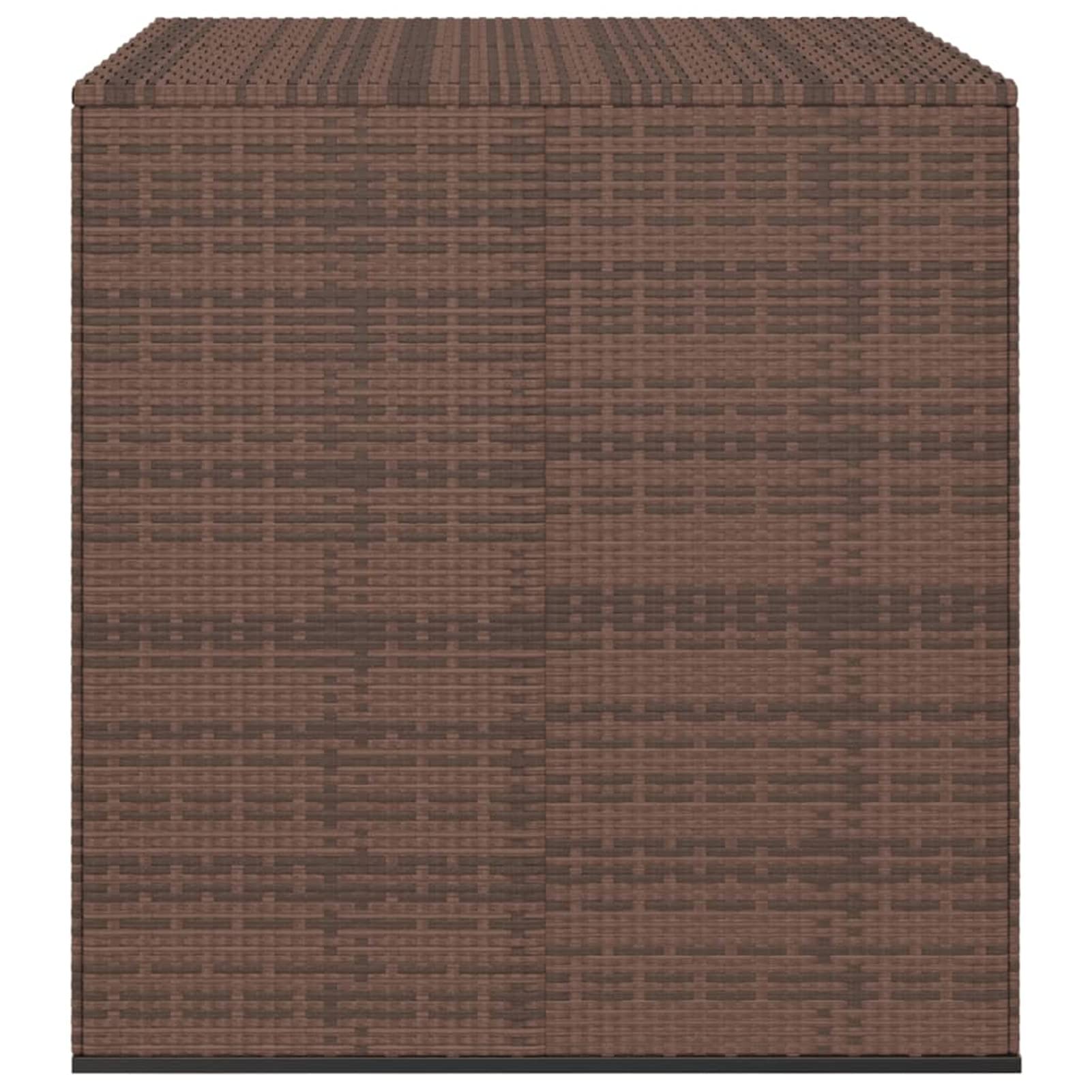 ShGaxin Skrzynia na poduszki ogrodowe, zewnętrzna Arcon, skrzynie na patio, do przechowywania na zewnątrz, skrzynia na taras, rattan PE brązowy 100 x 97,5 x 104 cm