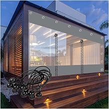 Outdoor Curtain with Zipper Waterproof Transparent Tarpaulin Garden Gazebo 0.5mm PVC Tarpaulin Side Panels, for Pergola, Terrace Color LxH, Size 320x220cm10.5 * 7.2ft