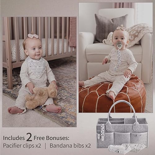 Miniatura 5 de Putska organizador de pañales para bebé organizador de regalo para baby shower organizador de guardería cesta de regalo para bebé neutral