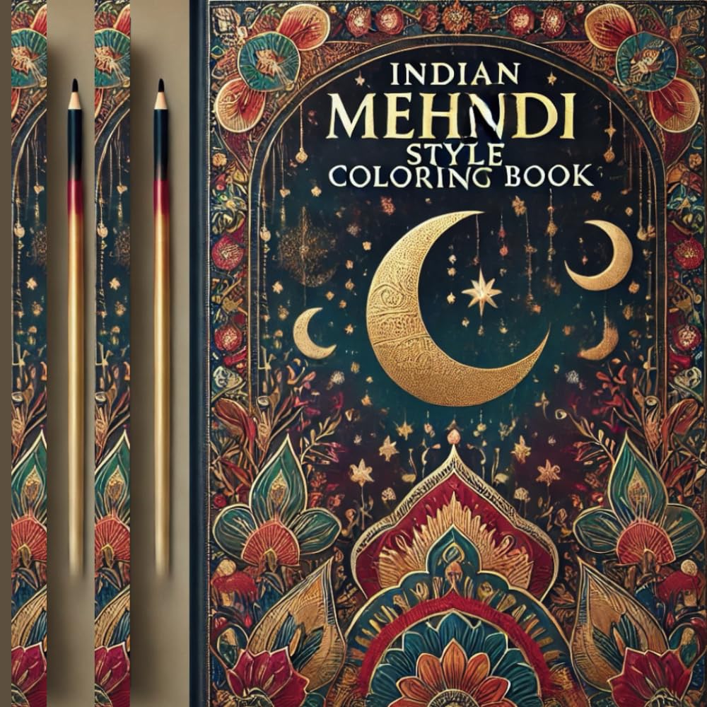 Indian Mehndi Style Coloring Book: 76 Intricate Henna Designs for Relaxation and Creativity | 8.5 x 8.5 Inches, Single-Sided Pages