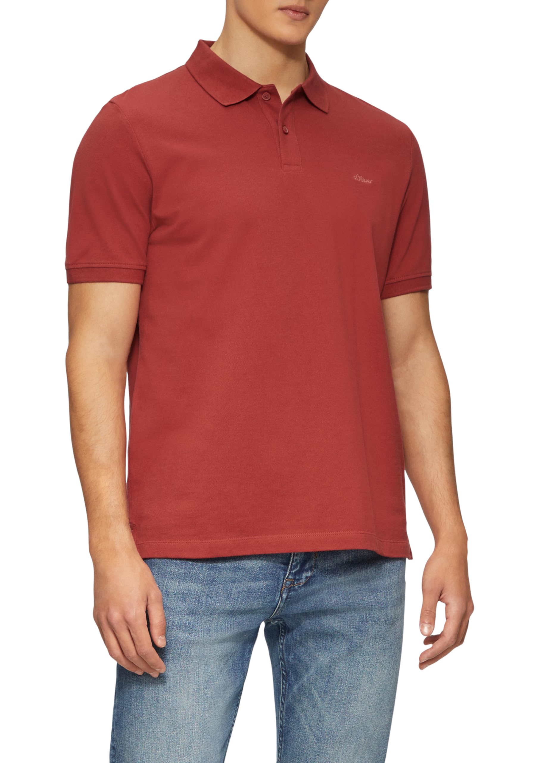 s.Oliver Cotton Pique Polo Shirt, Poppy Red, XXL