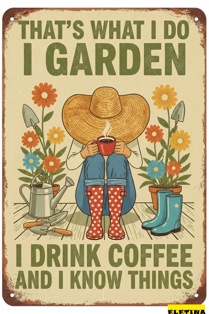 That's What I Do I Garden Tin Sign, 8x12 Inch Decor