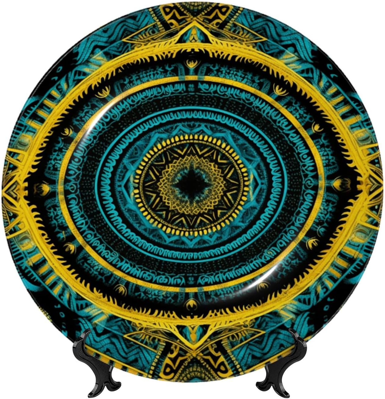 Decorative Plate Art Crafts Bone China Decorative Plate with Display Rack Souvenir Wall Decor Ceramic Ornaments Dinner Plates Ceramic Decoratives Plates for Home Office 10in