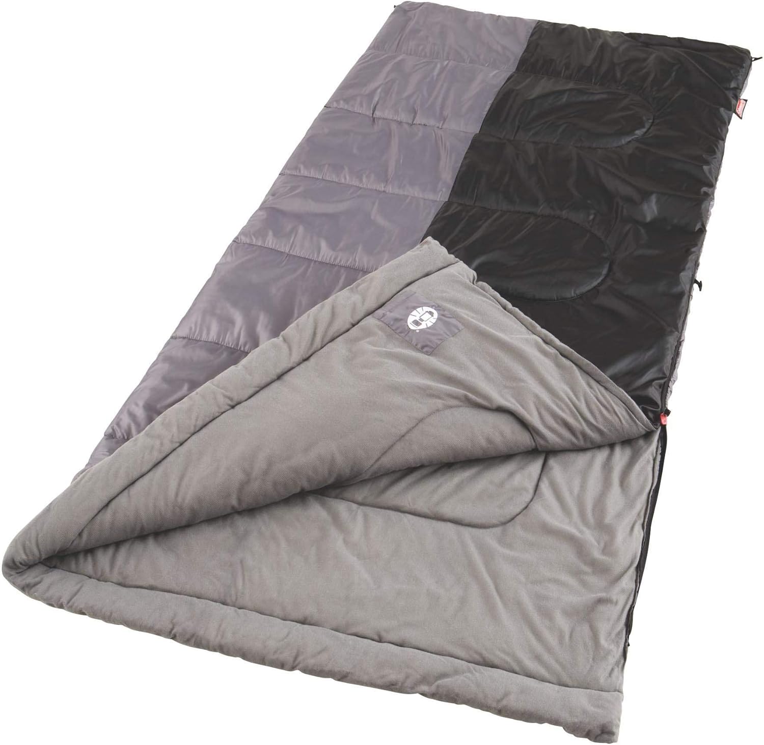 Coleman Biscayne Big & Tall Warm-Weather Sleeping Bag, 40°F Camping Sleeping Bag for Adults, No-Snag 2-Way Zipper for Ventilation with Stuff Sack Included, Fits Adults up to 6ft 4in Tall