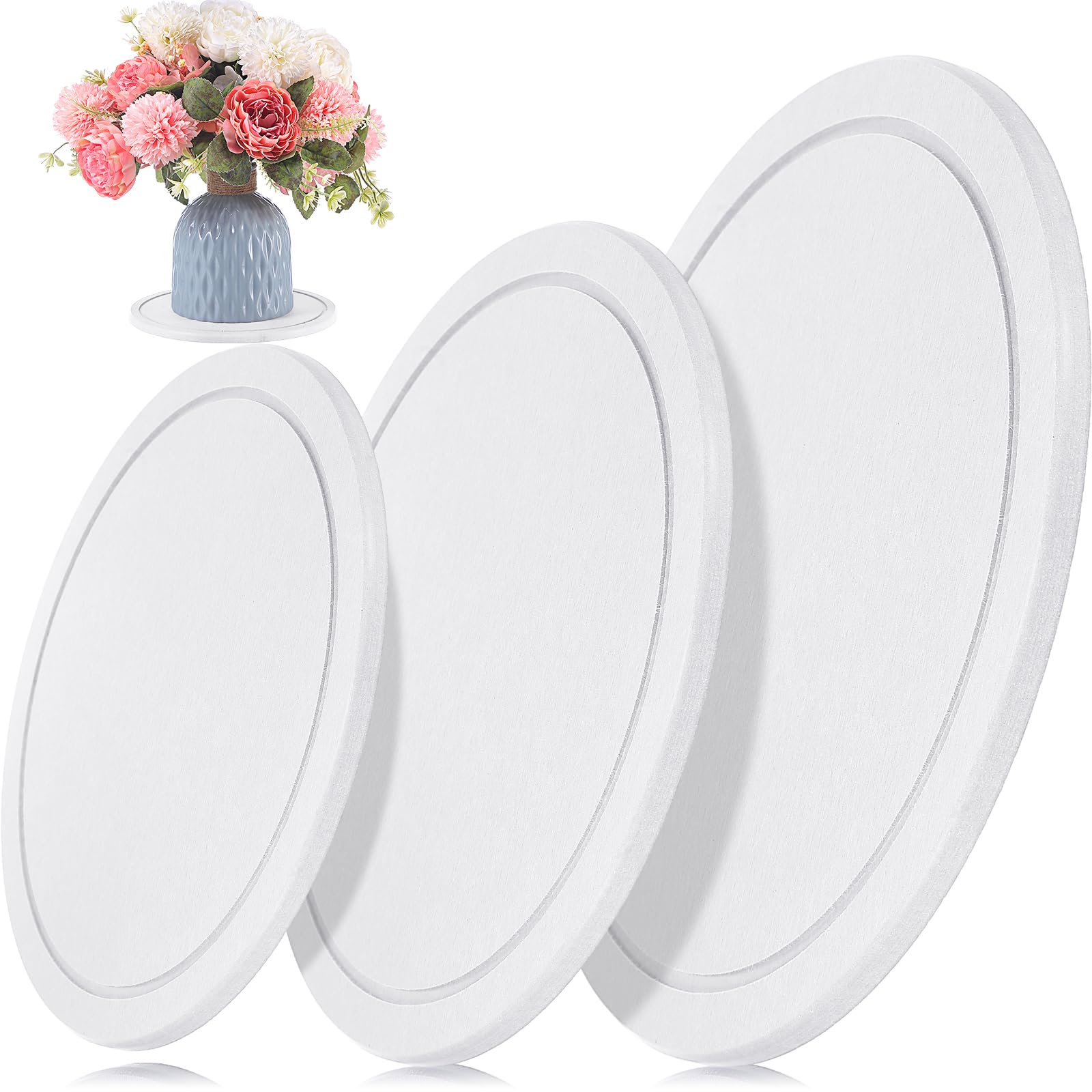 Drydiet 3 Pack Diatomaceous Earth Plant Saucer Set 6/8/10 Inch Quick Dry Absorbent Plants Tray Absorbing Plant Tray for Gardening Indoor Outdoor