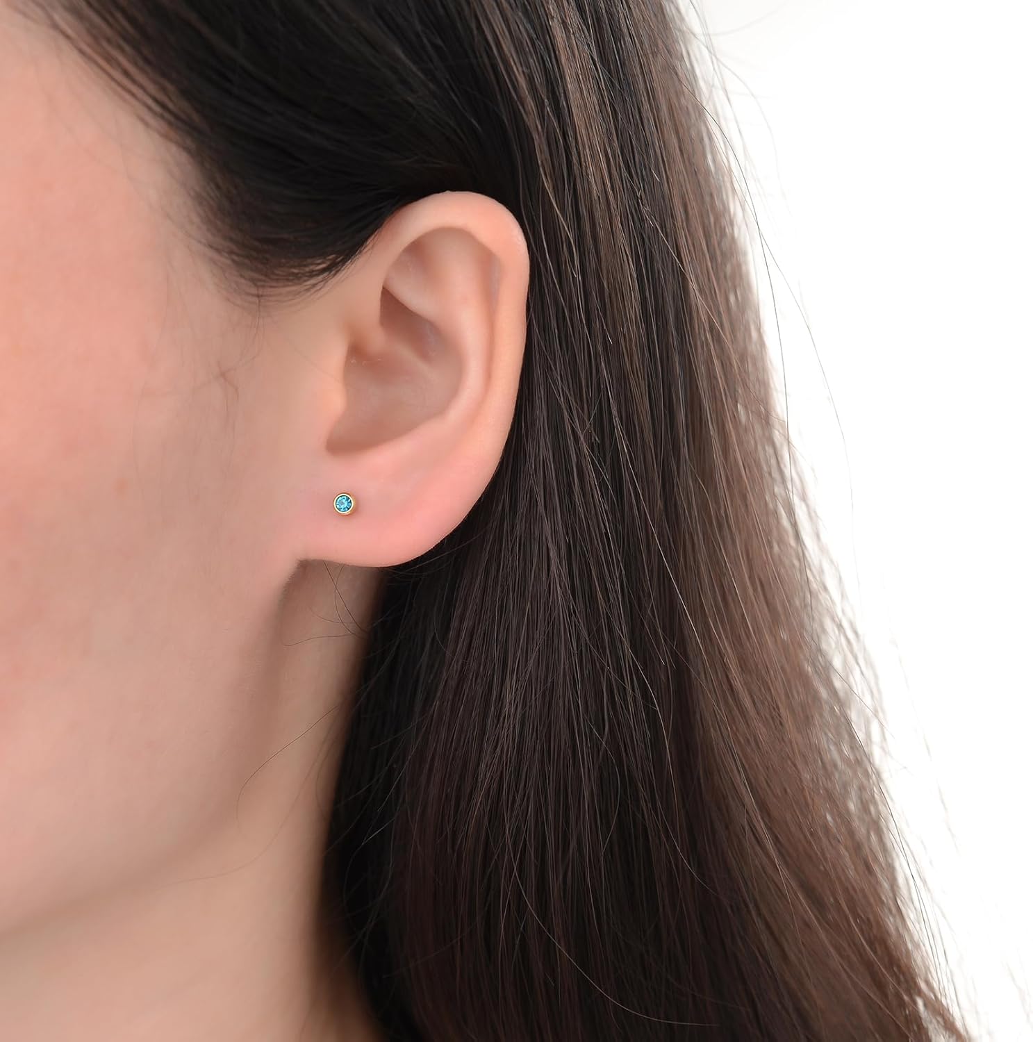 12 Pairs Ear Piercing Stud Earrings, Surgical Stainless Steel Multicolor Cubic Zirconia Birthstone Stud Earrings for Ear Piercing Guns - Image 5