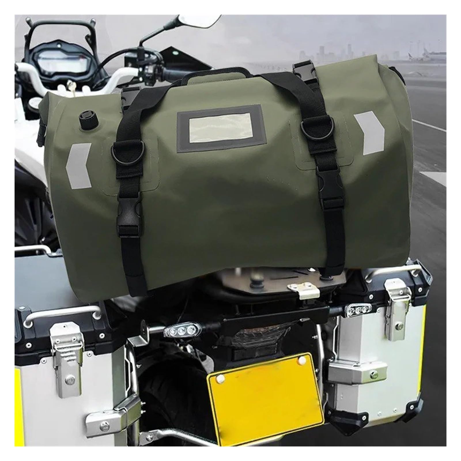 Borsa Moto Borse Posteriori Impermeabili Moto Universali 40L 66L Casco Durevole Borsa Sedile Posteriore Capacità Guida Motocross Selle Moto Bagagli(40L-Black)