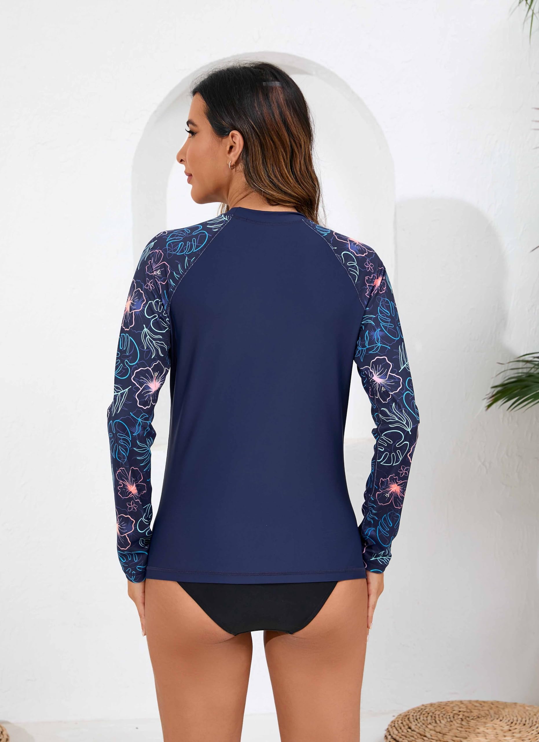 Halcurt Traje de baño de manga larga para mujer, con protección solar UPF 50+, de secado rápido