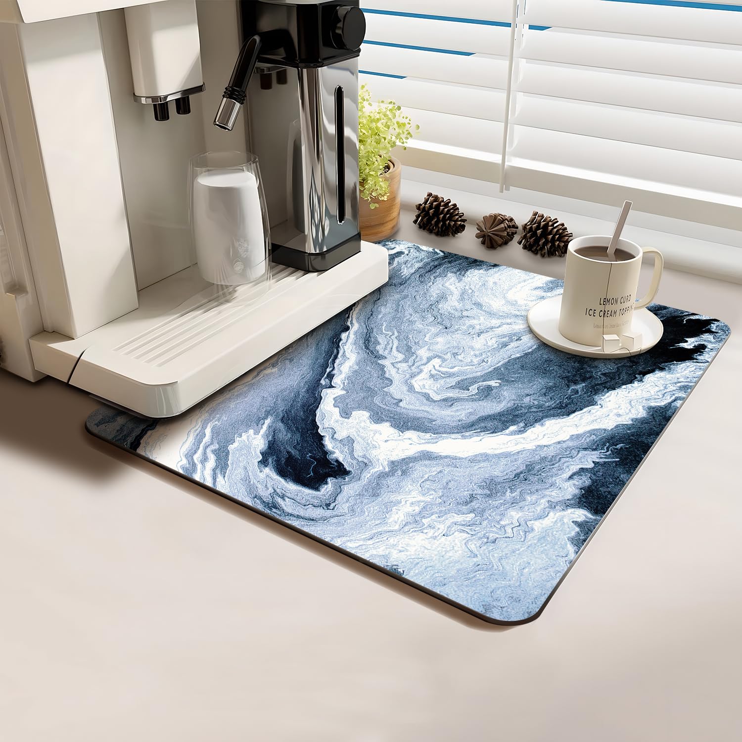 Coffee Bar Mat Rubber Dish Drying Mat For Kitchen Counter Coffee Mat for Home Bar Gift Kitchen AccessoriesDecorative Shop Chocolate Dish Drying Pad 16