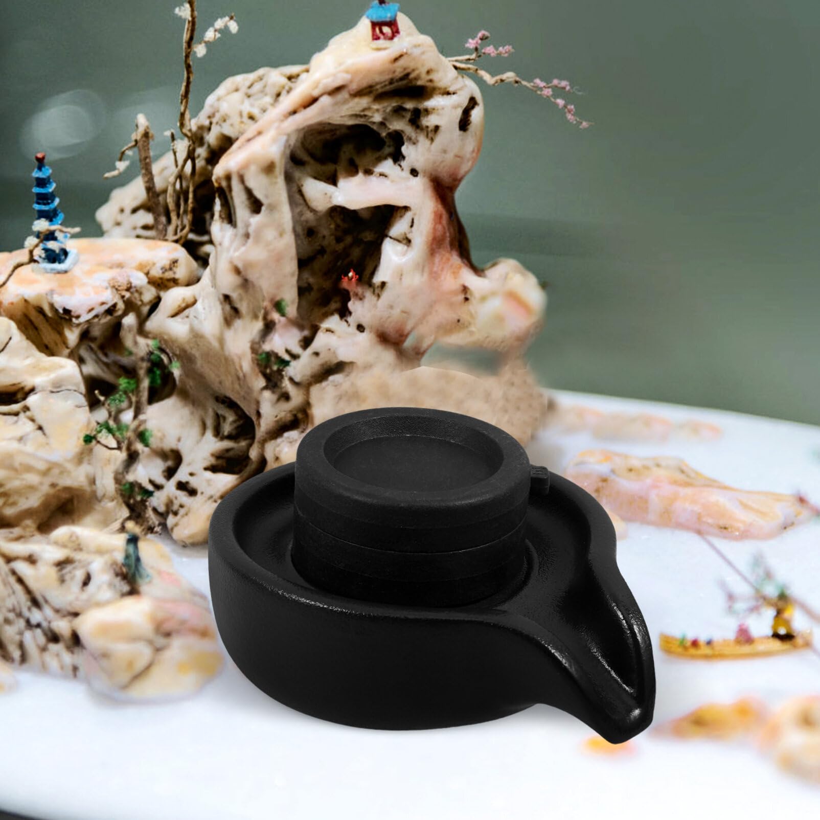 Fontana Decorativa Pietra Con Mulino Per Pesci Accessorio Per Acquario Per e Balconi Stile Creare Atmosfere Rilassanti