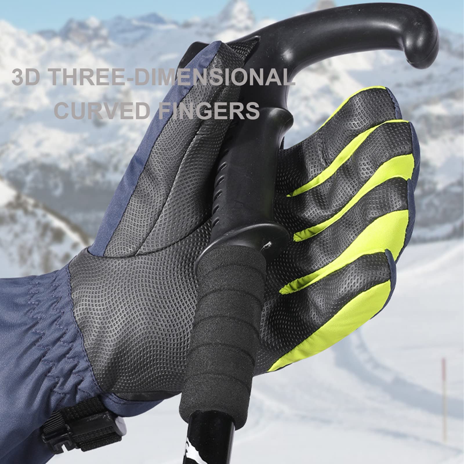 Gants de Ski d'hiver Écran Tactile Ski Snowboard Gants Hommes Femmes Imperméable Polaire Chaud Extérieur Coupe-Vent Neige Mitaines