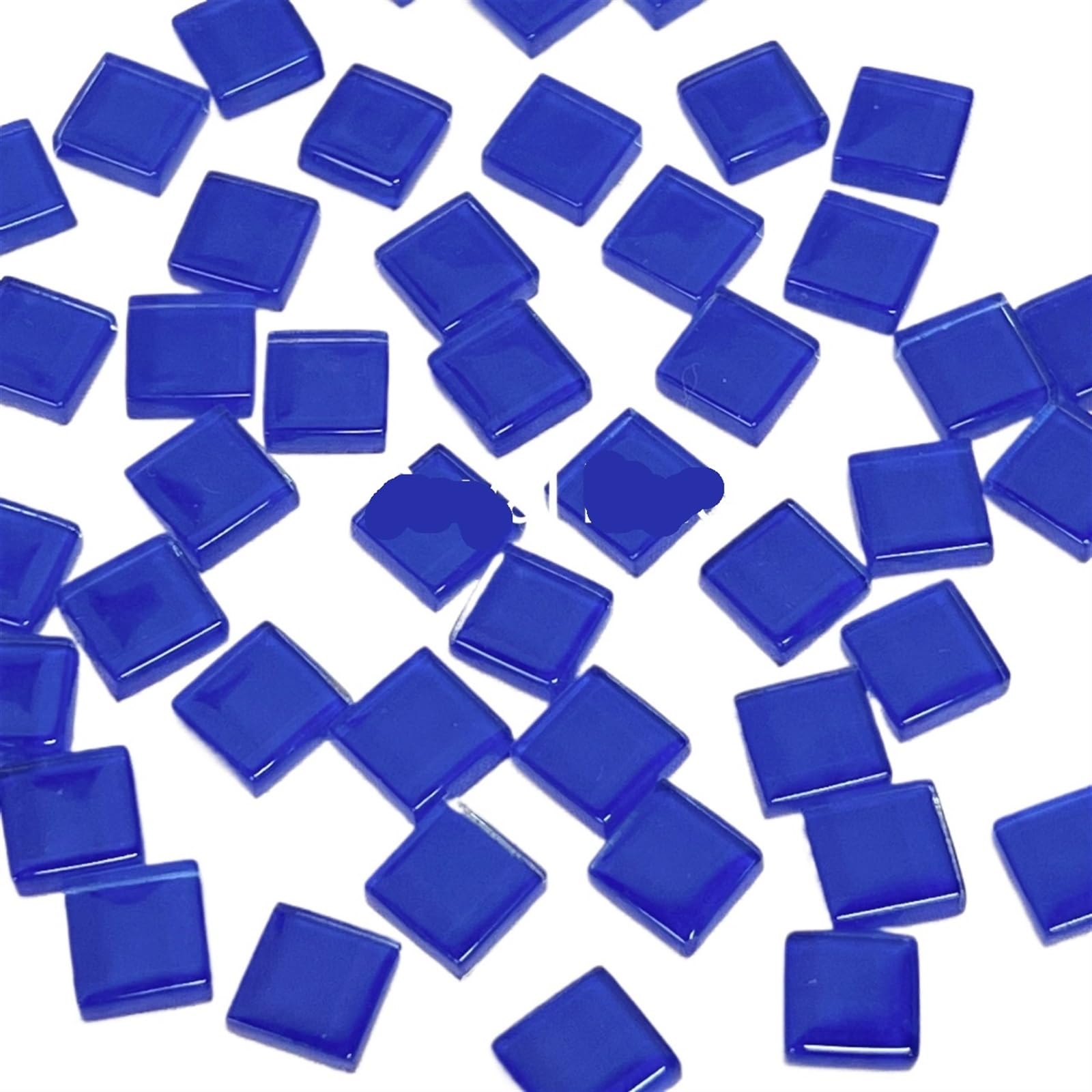 50 Pcs Multicolor Mosaic Glass Tiles 1cm x Ceramics(Blue)