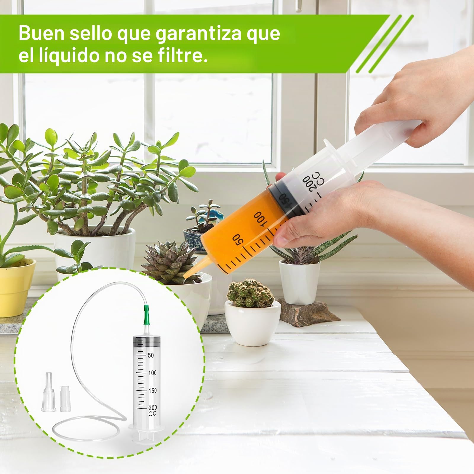 Jeringa curvada de plástico de 200 ml, jeringa reutilizable de gran volumen, jeringa de plástico con tapa de cierre, jeringa sin cánula para laboratorios científicos fábricas