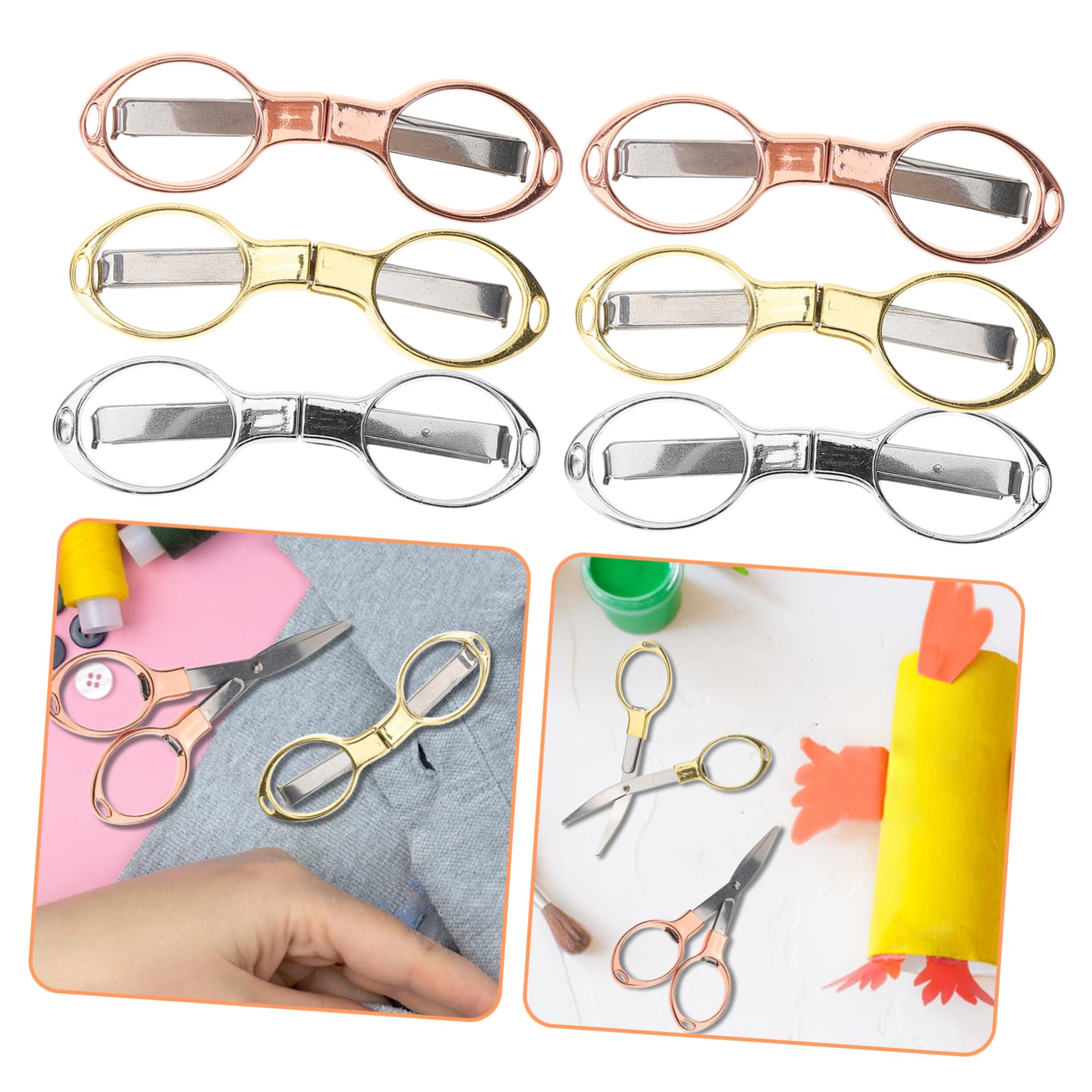 OSALADI 2 Sätze Tragbare Schere Sicherheitsschere Reisen Mini-schere Schere Für Die Schule Schere Klein Stoffschere Nähen Naht Scherenkit Nickel-chrom-legierter Stahl 6 Stück * 2