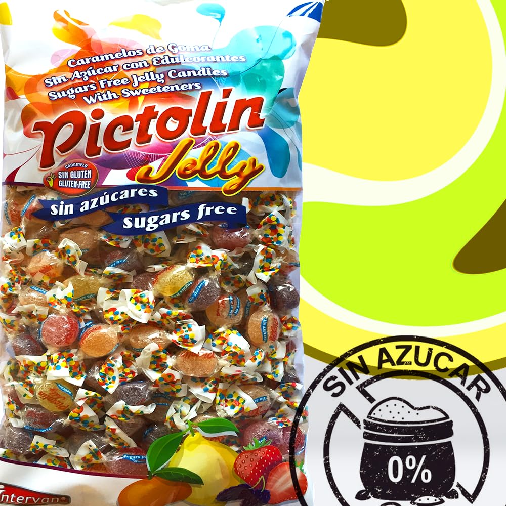 Pictolín Jelly 06731 - Caramelo de goma sabor frutas sin azúcar con edulcorantes, 1 kg