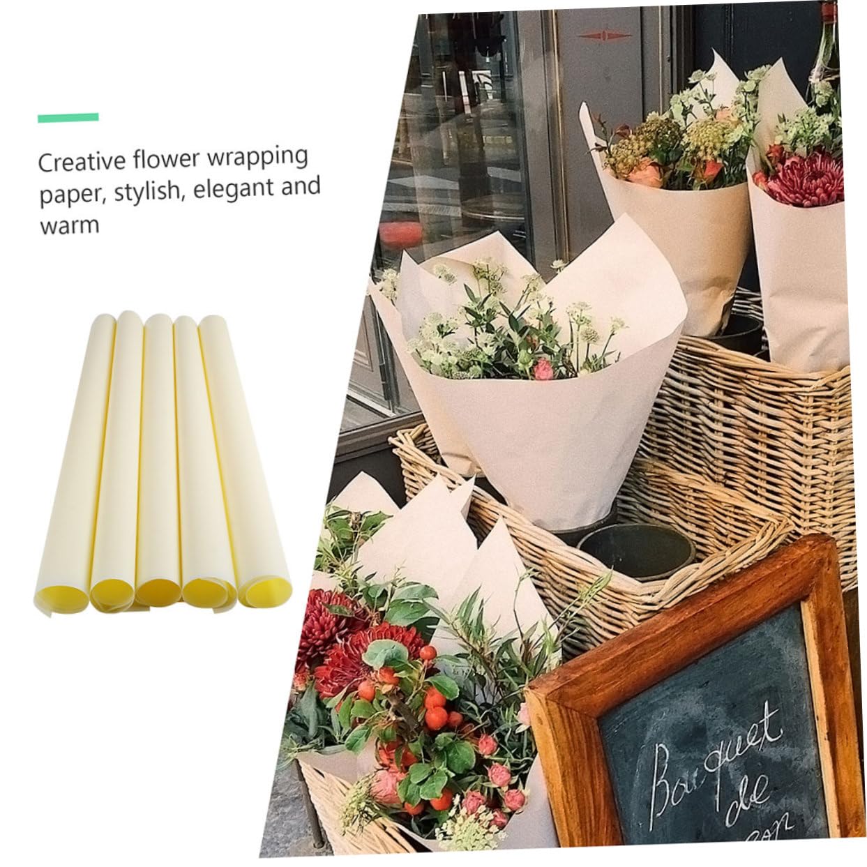 TOVINANNA 40fogli Carta per Fiori di Carta Velina Velina per Pacchi Regalo da Imballaggio Multiuso Riciclabile e Ecologica