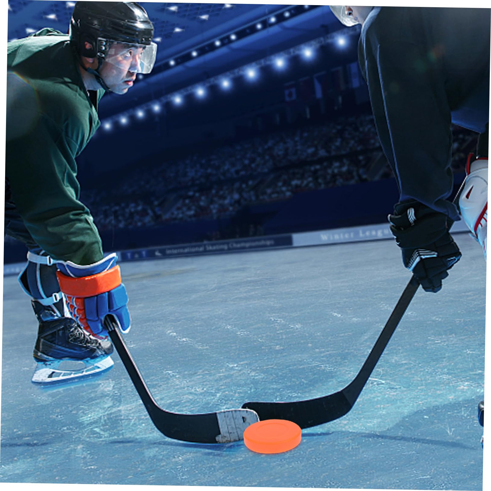 SUPVOX 3pezzi Palline da Hockey in PVC Arancione Scivolamento a Bassa Frizione e Alta Densità, Forma Rotonda e Peso Leggero per Competizioni e Allenamenti Outdoor