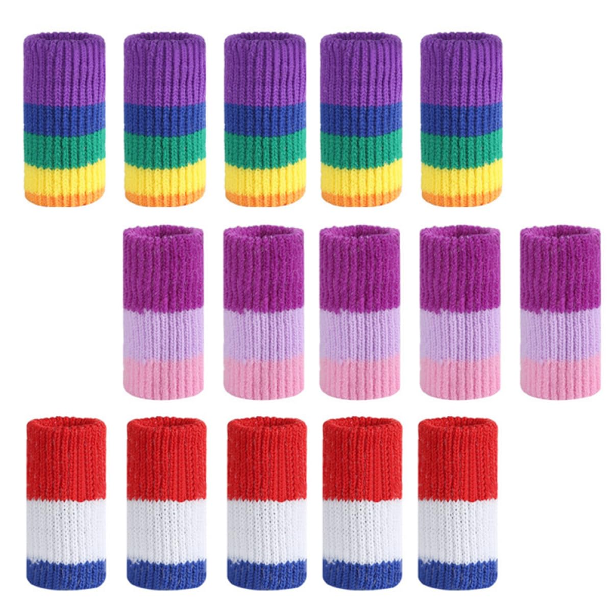 FRCOLOR 30pcs Rainbow Finger Cots Thumb Brace Sports Cover Athletes Finger Covers Non-skid Finger Covers Finger Protector Tool Stand Support Finger Brace Pinky Finger Splint Nylon