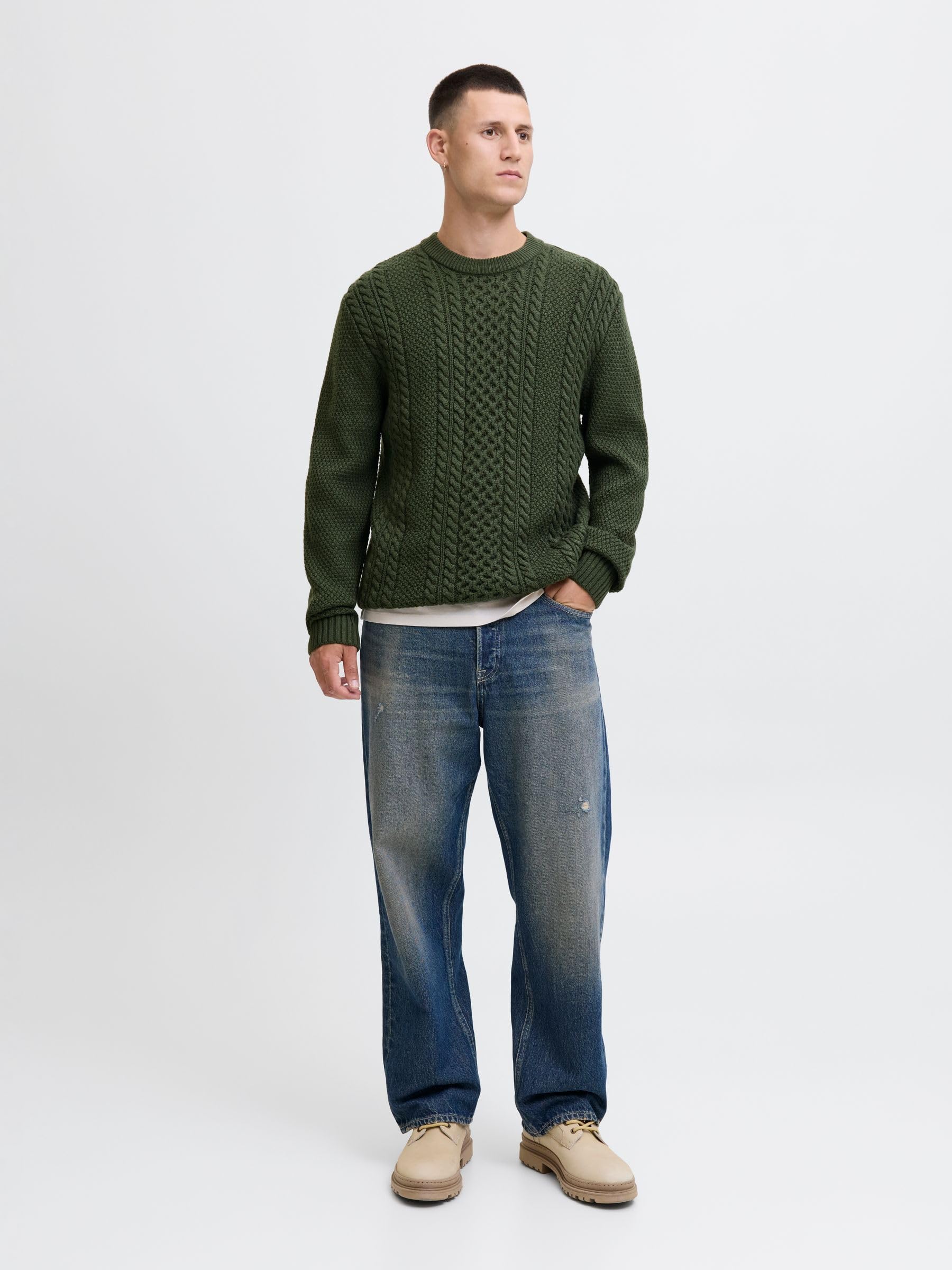 JACK & JONES Jjpaul Knit Crew Neck, Duffel Bag, L