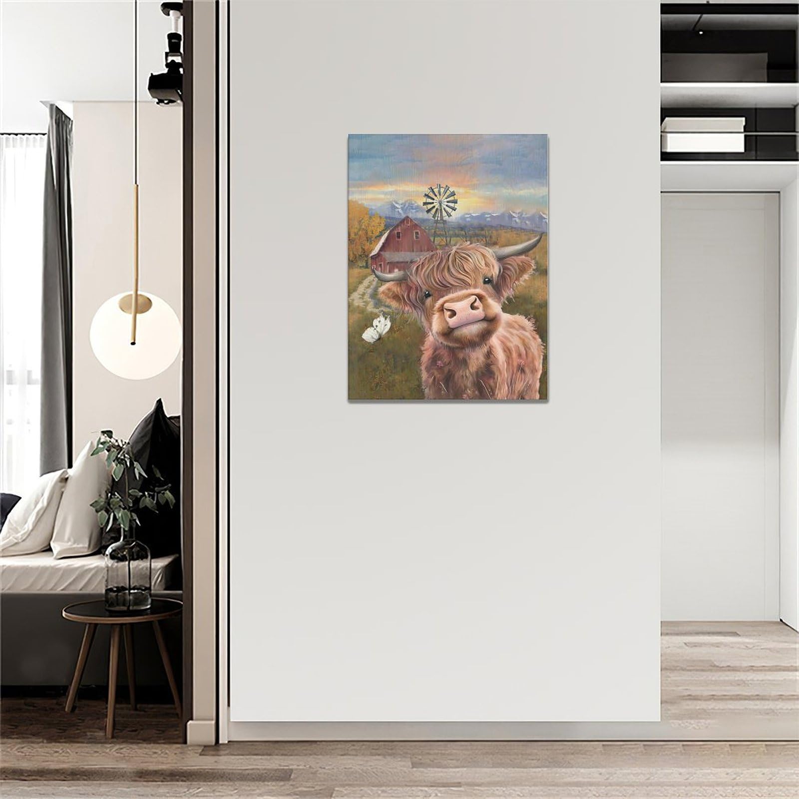 YUEYARIT Decorazione da parete con mucca delle Highland