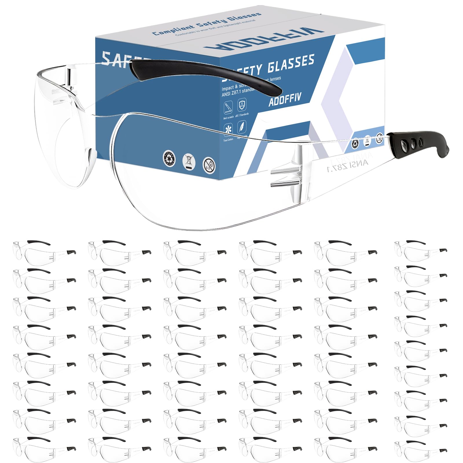 Gafas de seguridad tintadas transparentes a granel para hombre y mujer, ANSI Z87.1, gafas de protección ocular antiarañazos para laboratorio, construcción