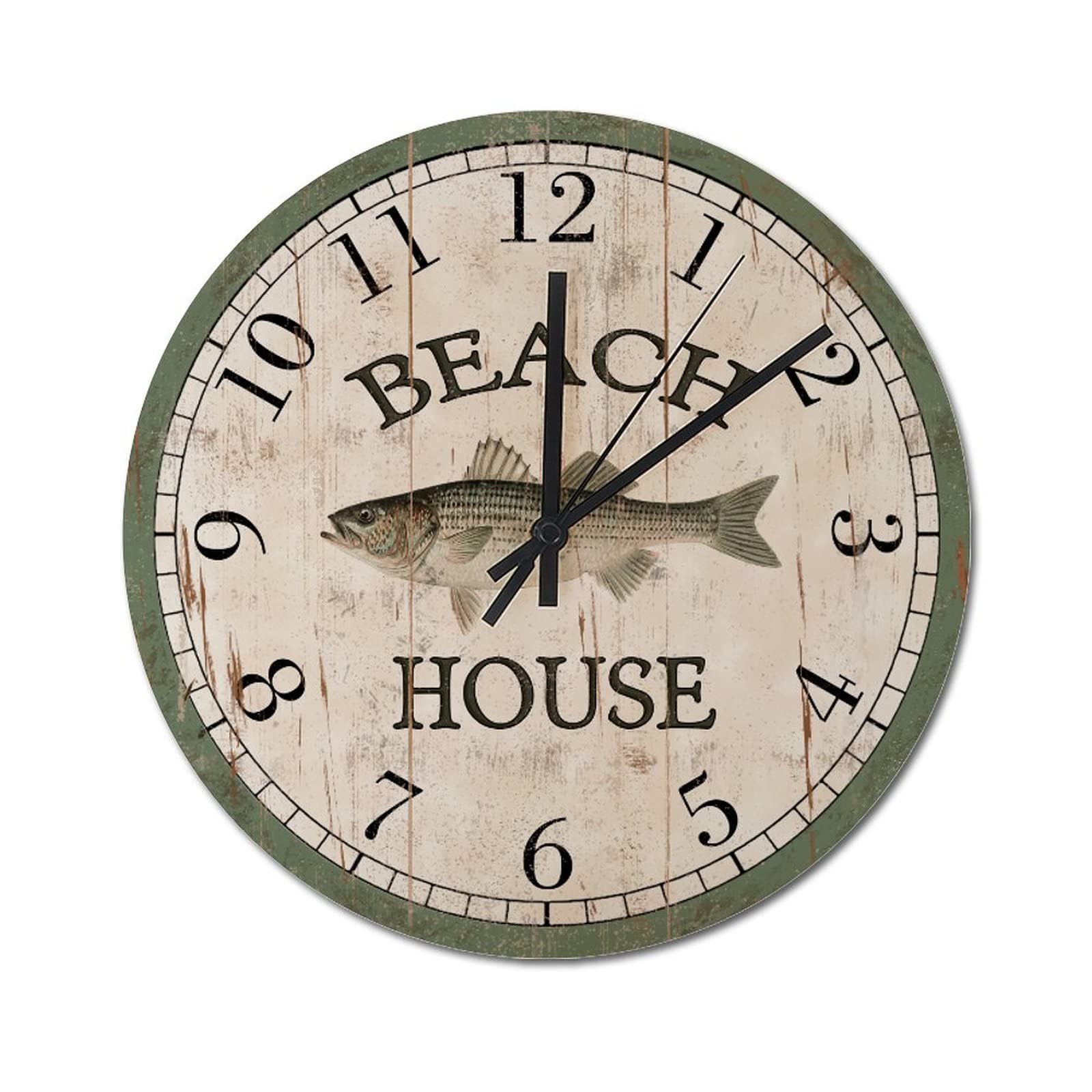 Horloge murale rustique de 38cm idéale pour une déco de maison de plage vintage