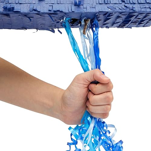 Miniatura 47 de BLUE PANDA Piñata de cuerda número 5 – Azul degradado, 16.5 x 11.6 pulgadas – Piñata para niños de 5 años, decoraciones de 5º cumpleaños para niños