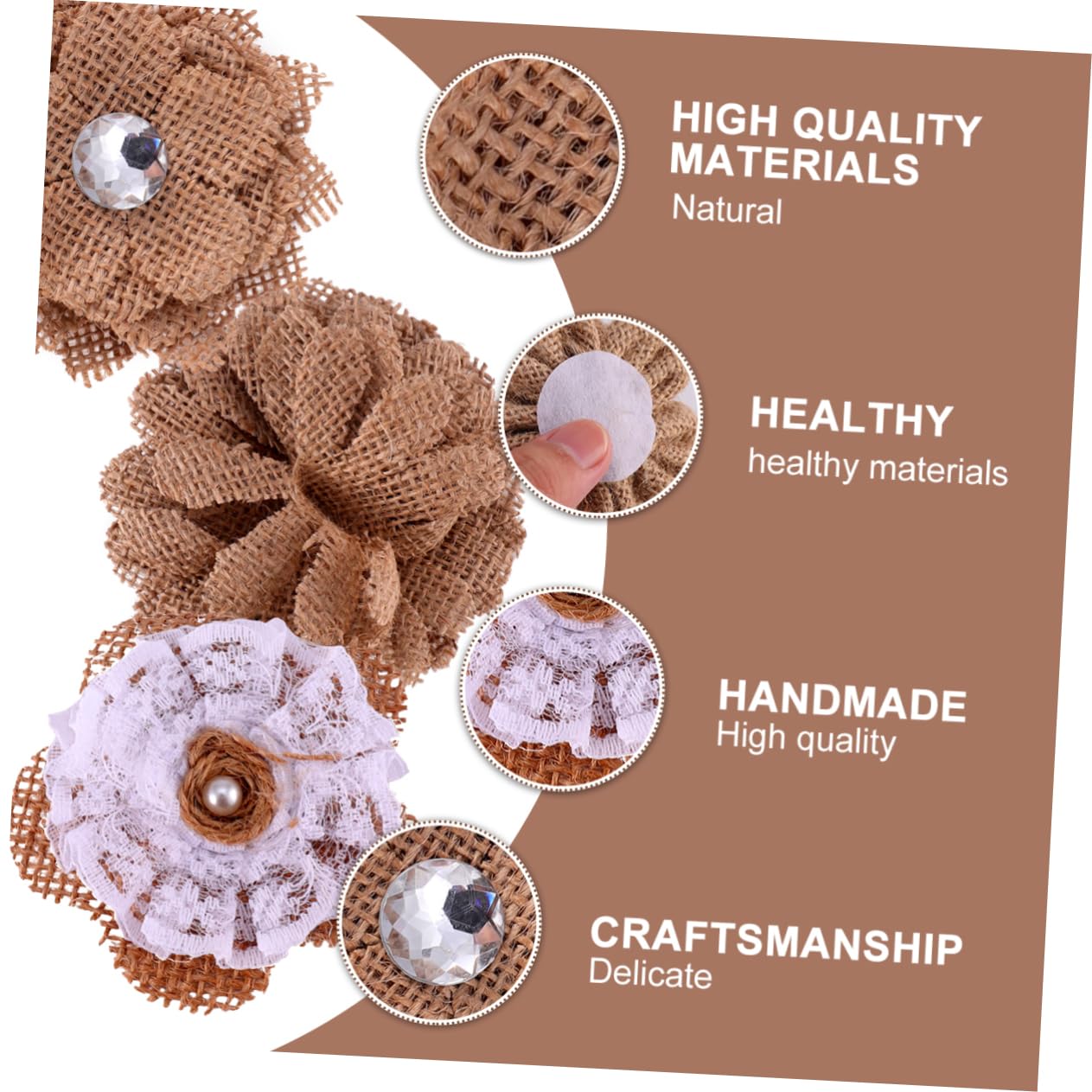 Artibetter 3 Sätze Teiliges Set DIY Jute Blumen Dekoration Für Hochzeiten Und Partys Natürlichem Leinen Für Handwerk Und Kreative Projekte Romantische Zu Schaffen 9 Stücke * 3