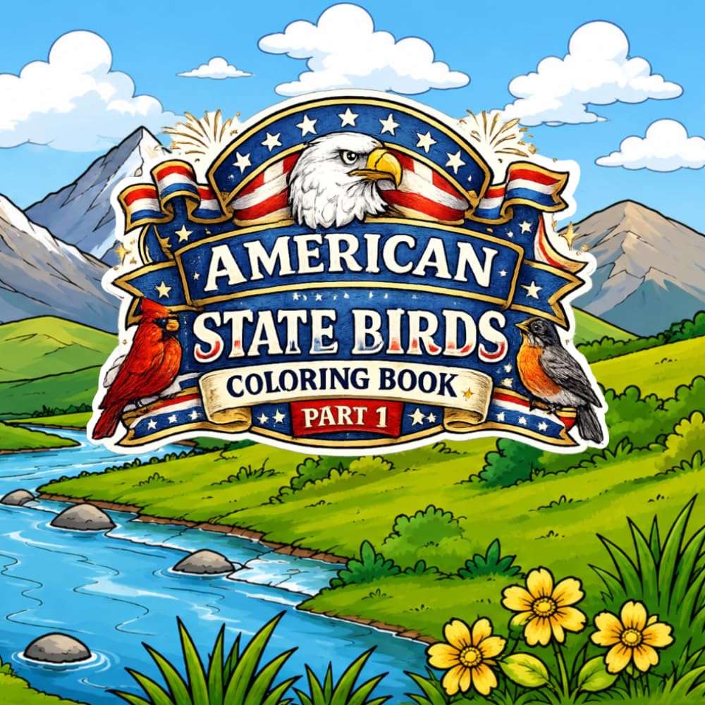 American State Birds Part 1: Coloring Book