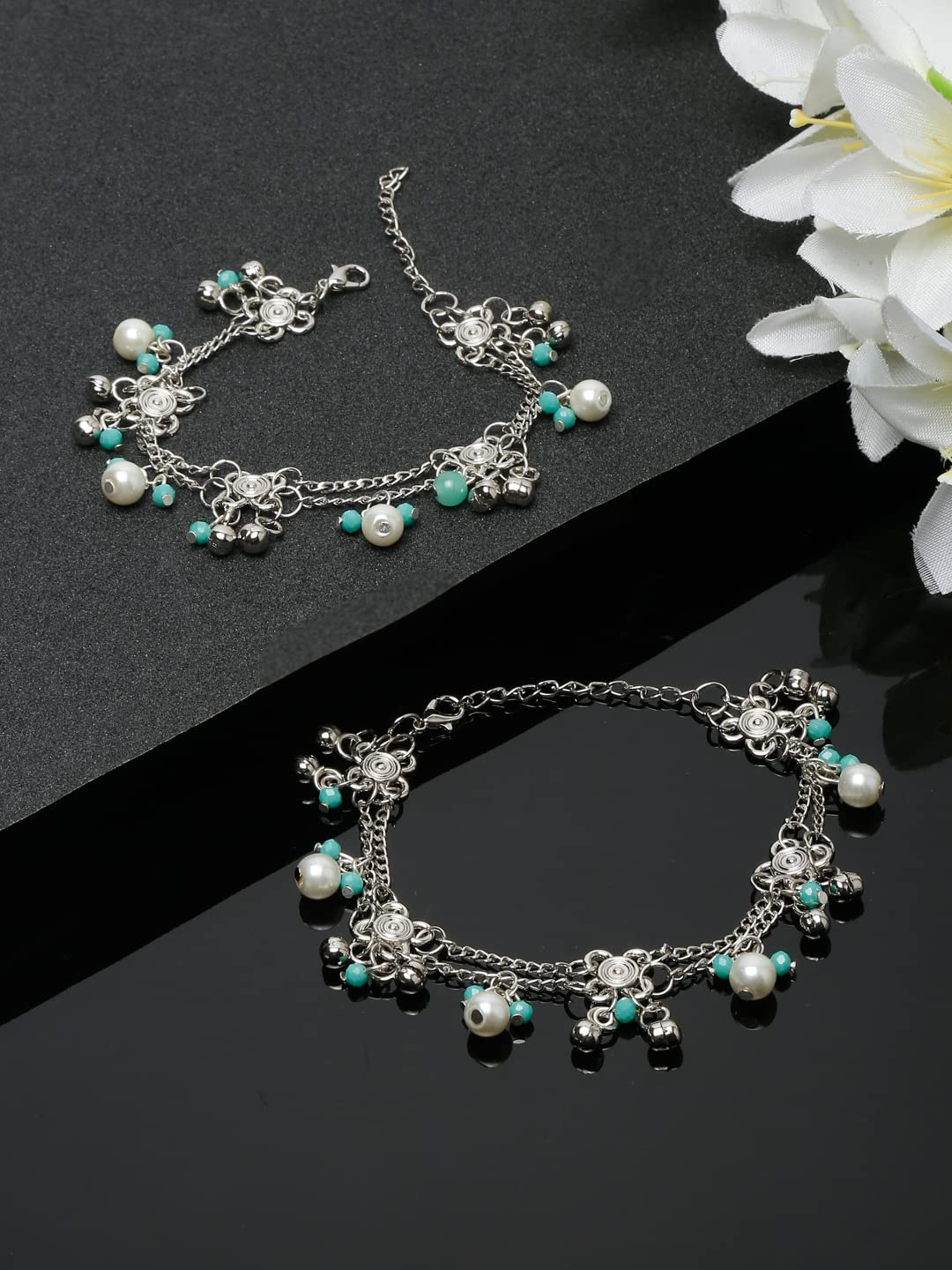 German Silver Plated Anklets for Women