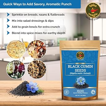 Spice Magic Nigella Seeds, Black Cumin Kalonji, Naan, Pickle & Curry, 7 oz