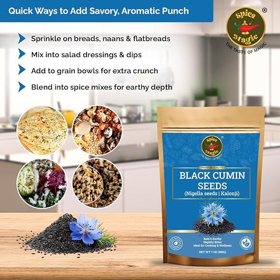 Spice Magic Nigella Seeds, Black Cumin Kalonji, Naan, Pickle & Curry, 7 oz