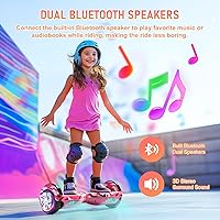 Vista 2 de LIEAGLE Scooter, Self Balancing Scooter with Bluetooth Speaker LED Lights Wheels,Dual 300w Motors, 7.5 mph Max Speed & 8.5 Miles Max Range, for