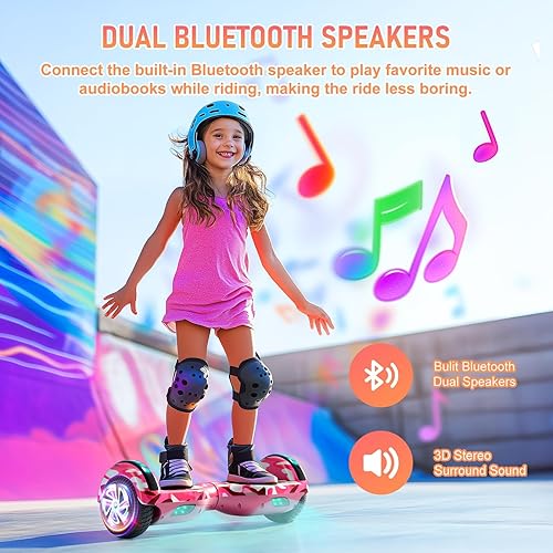 Miniatura 2 de LIEAGLE Scooter, Self Balancing Scooter with Bluetooth Speaker LED Lights Wheels,Dual 300w Motors, 7.5 mph Max Speed & 8.5 Miles Max Range, for