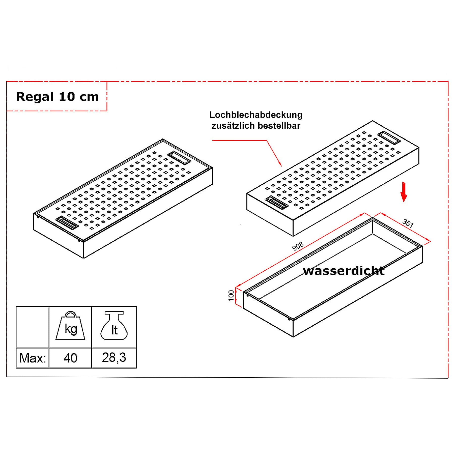 Schrank Stuhl Wannenboden 10 cm Tiefe Zubehör Gefahrstoffschrank 92 cm breit
