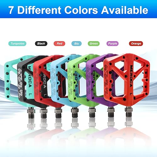 Miniatura 4 de Pedales de bicicleta de montaña, pedales de bicicleta de fibra de nailon antideslizante MTB, pedales de ciclismo ligeros y anchos de plataforma