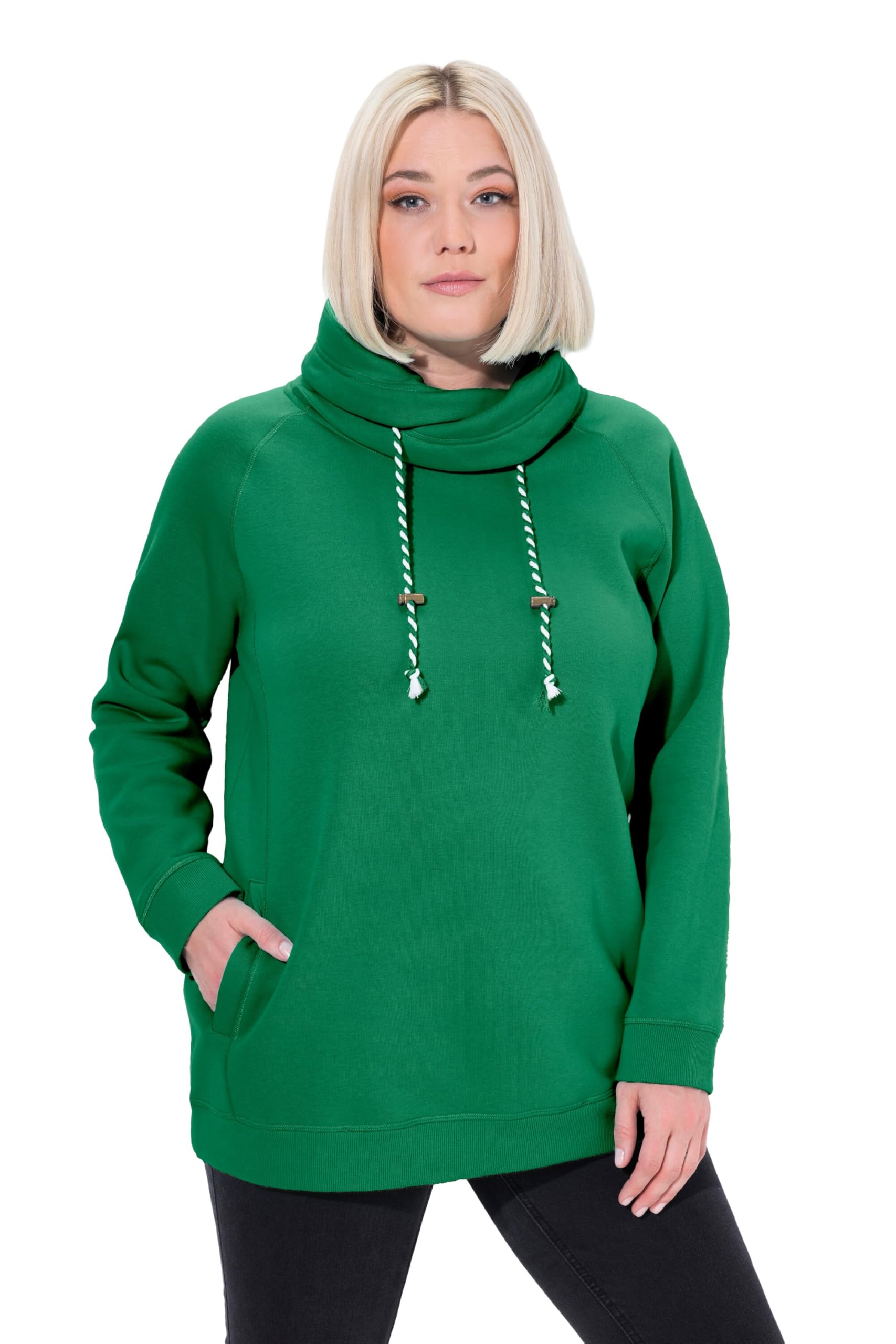 Ulla Popken Women's Sweatshirt, Emerald Green, 28-30