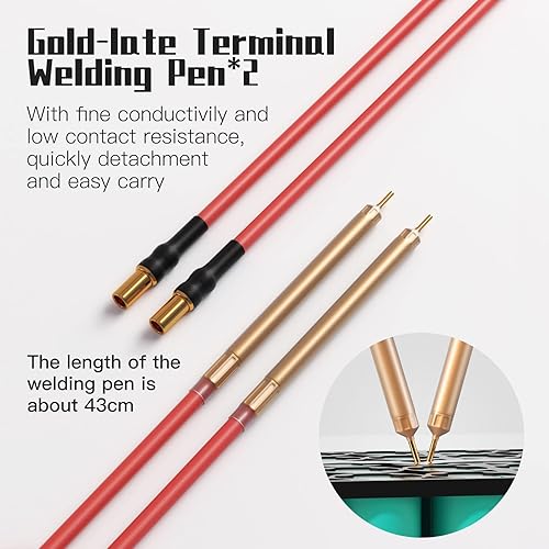 Miniatura 8 de Soldador de puntos mejorado de 0.008 in LCD de 7500 mAh, soldador de batería ajustable de 80 engranajes para batería 18650, soporte 4x4 para hacer