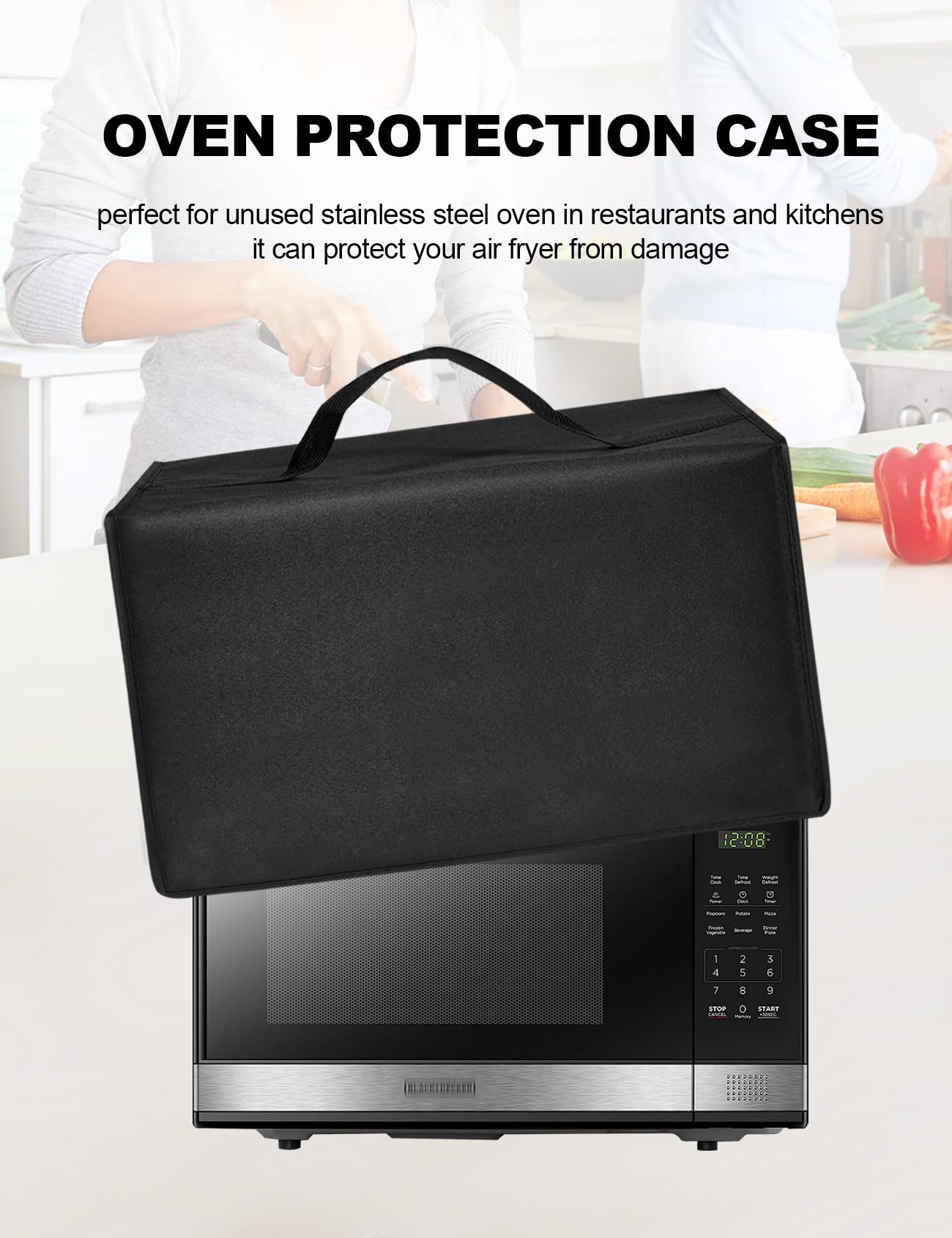 Funda de protección de horno de nailon impermeable resistente al calor para horno de microondas EM031MB11/Horno inteligente BOV800XL Tostadora de convección Horno de acero inoxidable 5