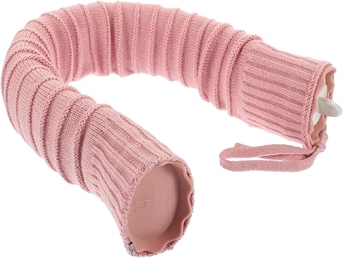 Bolsa de agua caliente en forma de U con funda de punto extraíble lavable y lavable, bolsa de calor de gel de sílice para el cuidado del cuello y