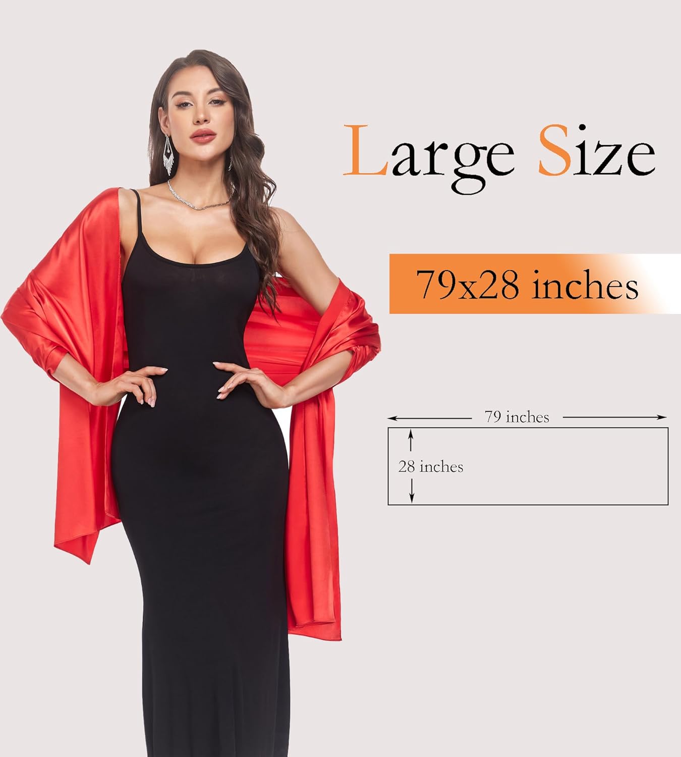 Shawls and Wraps for Evening Dresses Satin Shawl Wraps for Women Wedding Formal Shawl - Image 3