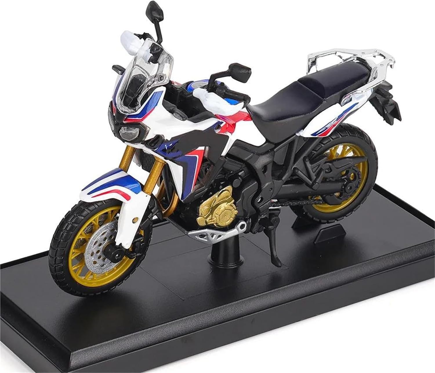 Collection 1/18 Motorcycle Model Diecasts Portable Racing Finger Motobike Simulation Collection Toys for H-ONDA for Africa Twin DCT(White)