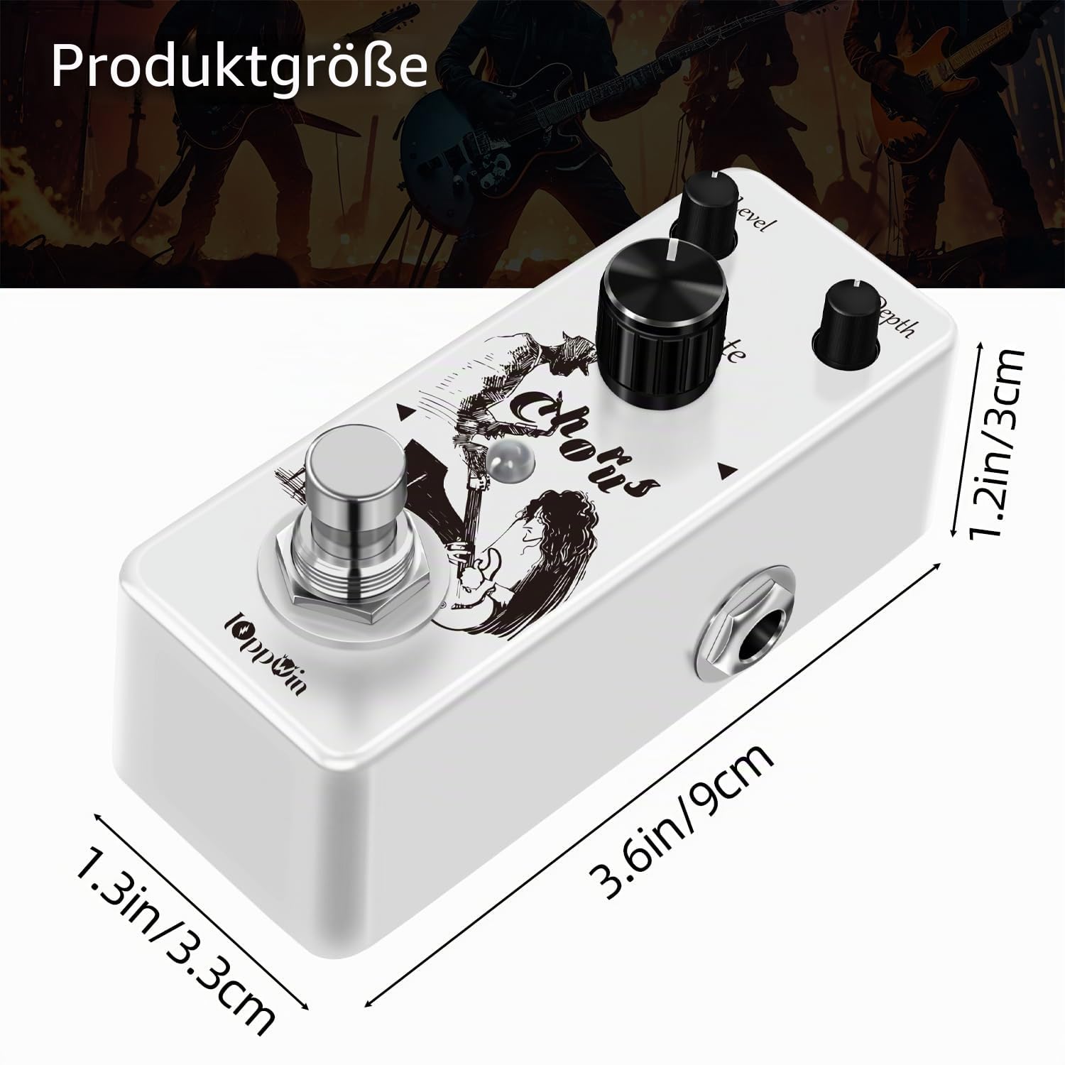 Analog Chorus Pedal - Warmes, Klares Chorus-Klang für Rock, Blues & Post-Rock | Metallgehäuse | True Bypass | Mini-Format Gitarreneffekt