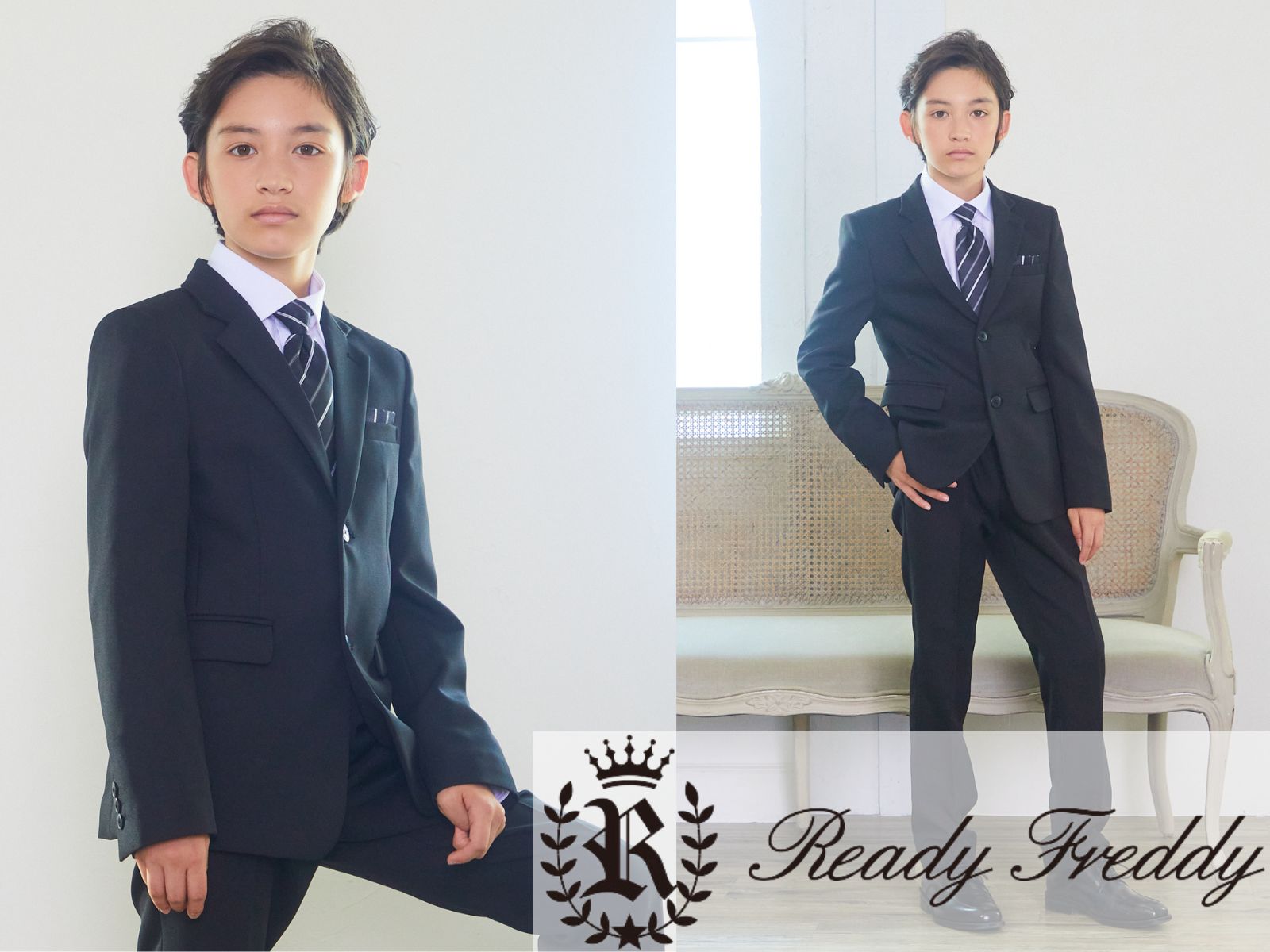 極美品【Ready Freddy】 レディフレディ　フォーマルスーツセット160 セール40％OFF】【WEB限定】レジメンタルタイベーシックスーツ