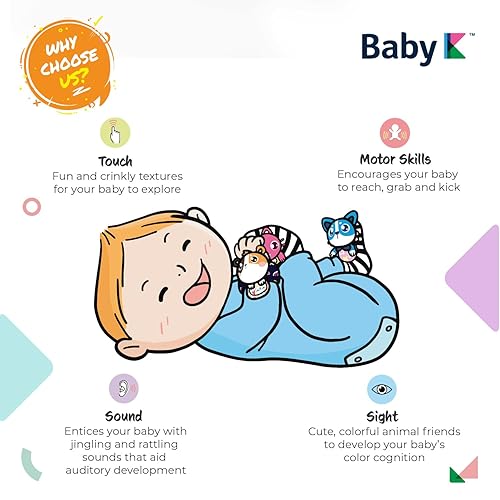 Miniatura 5 de BABY K Calcetines y muñequeras para bebés (juego G)  Juguetes para recién nacidos para bebé niño o niña  Juguetes para bebés de desarrollo cerebral