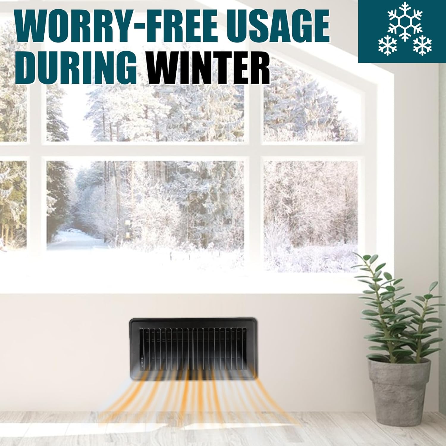 VOISEN Floor Register 4x10, 8 Pack Black Floor Vent Covers, Heavy Duty Steel Walkable Floor Vents,Vent Covers for Home Floor