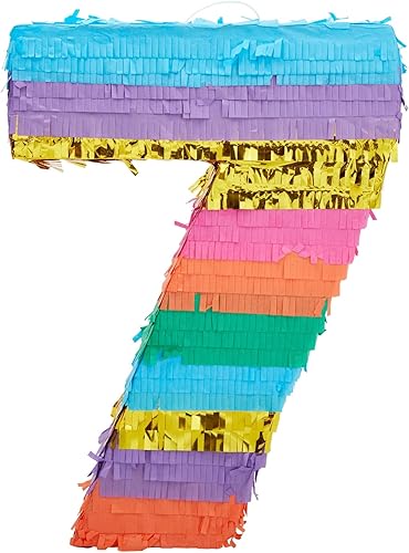 Miniatura 23 de BLUE PANDA Piñata número 3, vibrante piñata arcoíris para decoración de fiesta de tercer cumpleaños, diseño fácil de rellenar para decoración