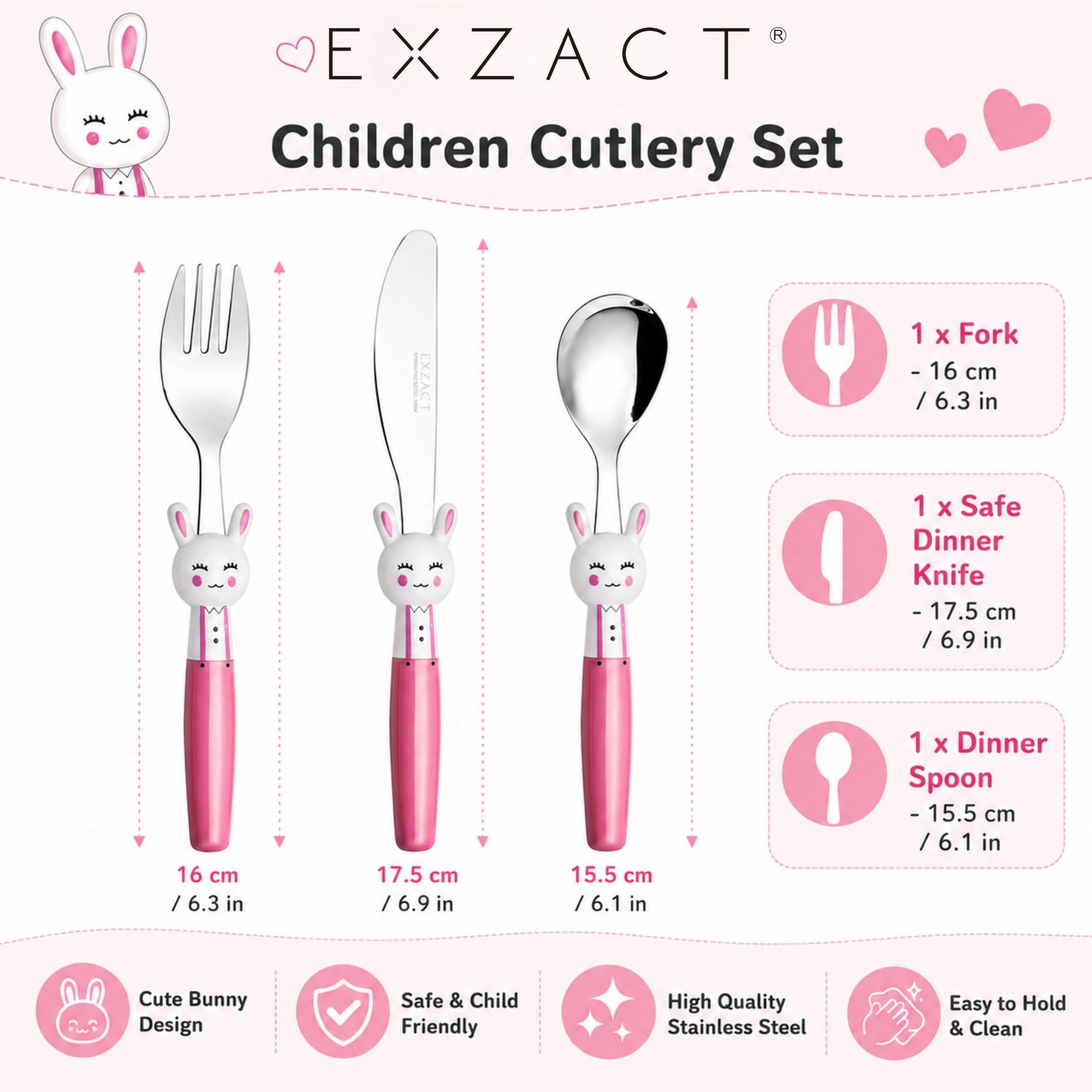 Exzact Zestaw sztućców (3 szt)